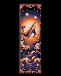 Quilts of the wonders of the sea - whales! - Set of bookmarks 3d model