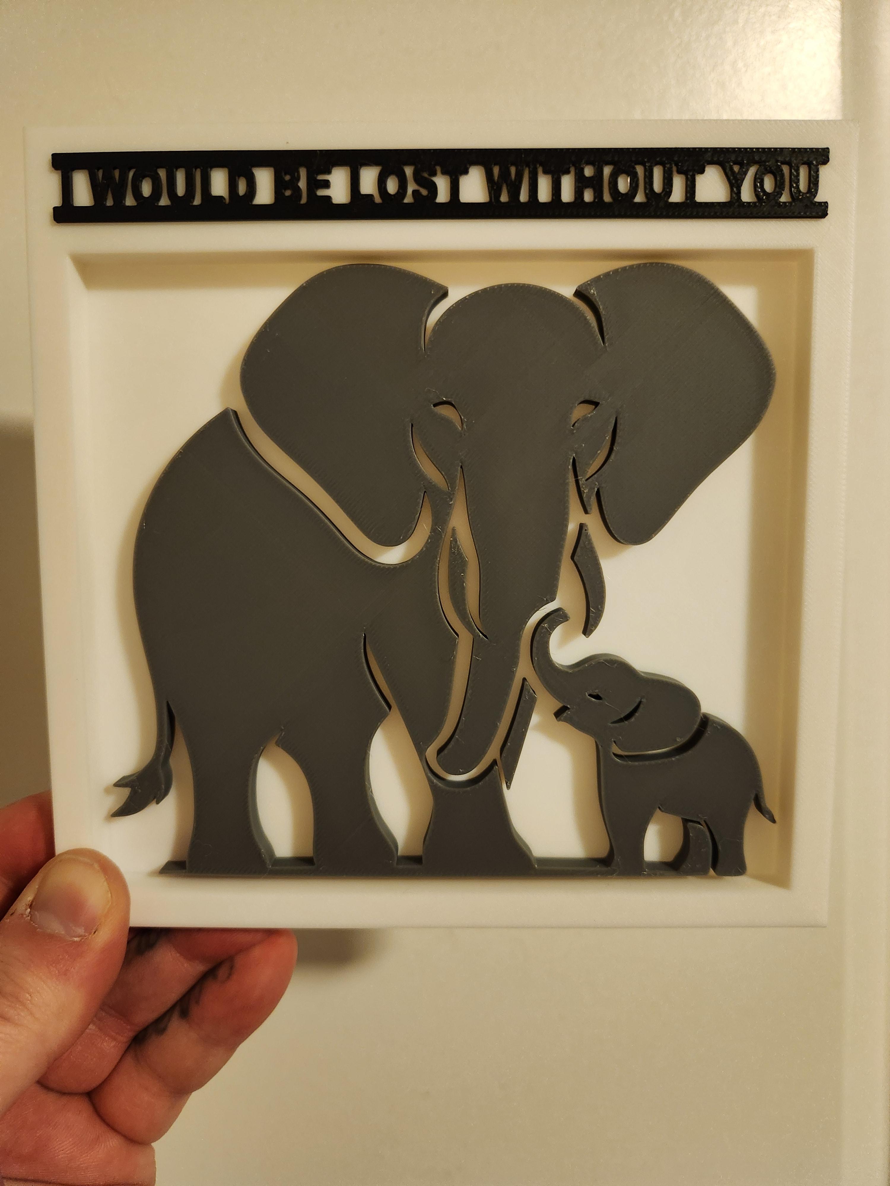 Lost Without You - Mother's Day Elephants 3d model
