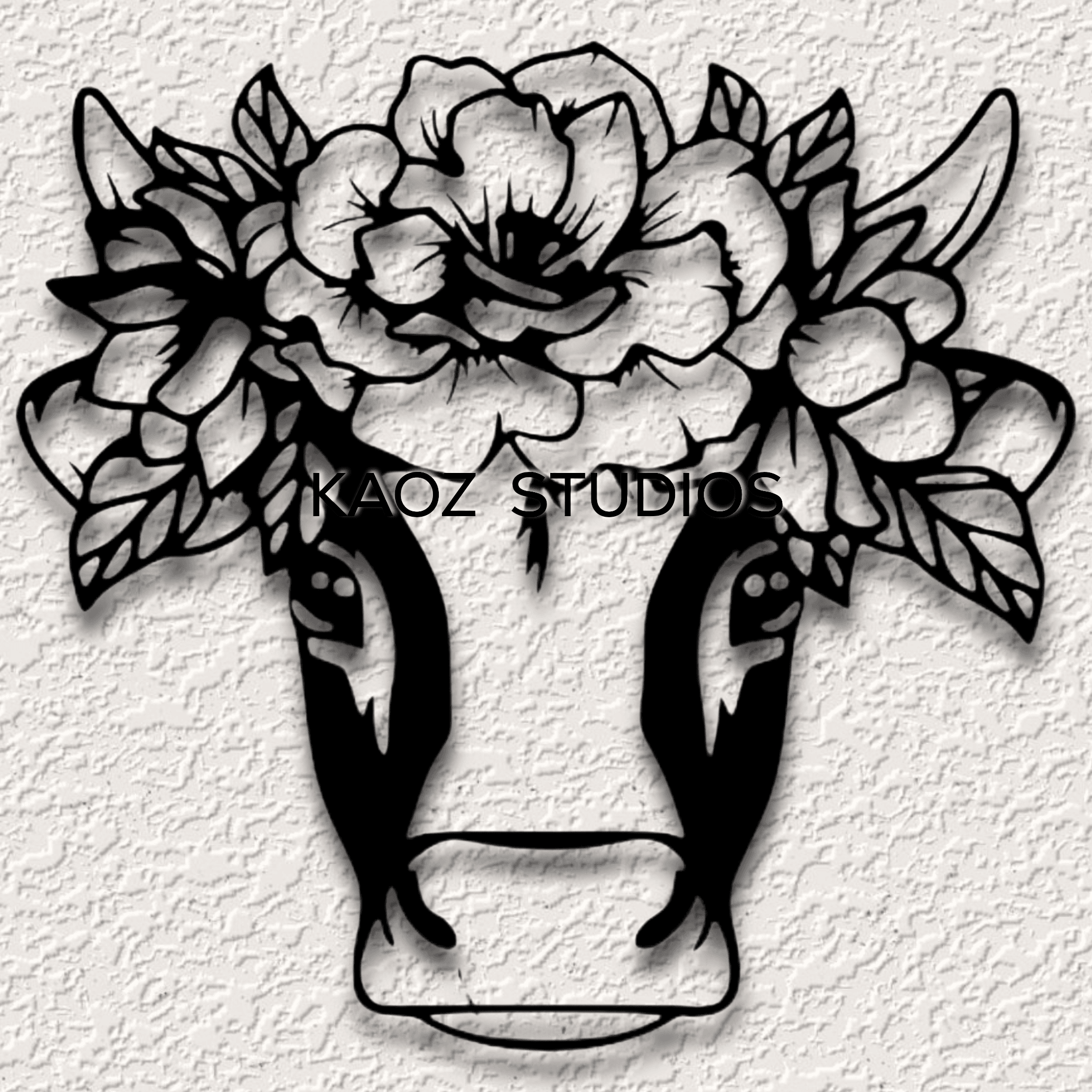 cow wall art dairy cattle wall decor farmhouse decoration flowers 3d model
