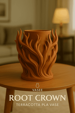 Root-wrapped vase art organizer for wild dรฉcor 3d model