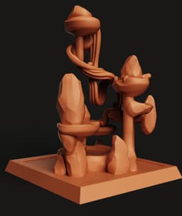 Stylized Zen Waterfall | Cascading Rock Fountain | Modern Nature Art | 3D Printed Water Feature 3d model