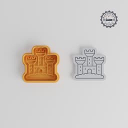 Sandcastle Cookie Cutter & Stamp Set, Ocean Beach Vacation Theme, 3 Sizes S/M/L, Perfect for Fondant Baking PRODUCT_1129 3d model
