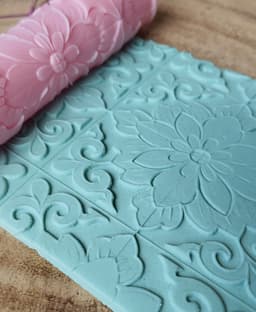 Floral Tile Texture Roller for Polymer Clay | Seamless & Realistic Impressions 3d model