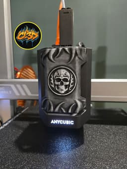 Anycubic Kobra 3 Extruder Cover - Flaming Skull 3d model