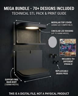 PREMIUM 1/64 Diecast Display Stand for IKEA Skadis | Modular, LED-Ready + 70 Backgrounds! 3d model