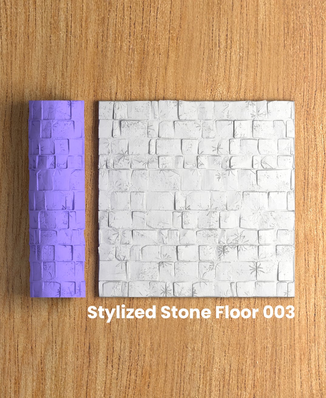 Collection Atomic-Tangerine | Stylized Stone Floor 003 | Polymer Clay Seamless Texture Roller 3d model