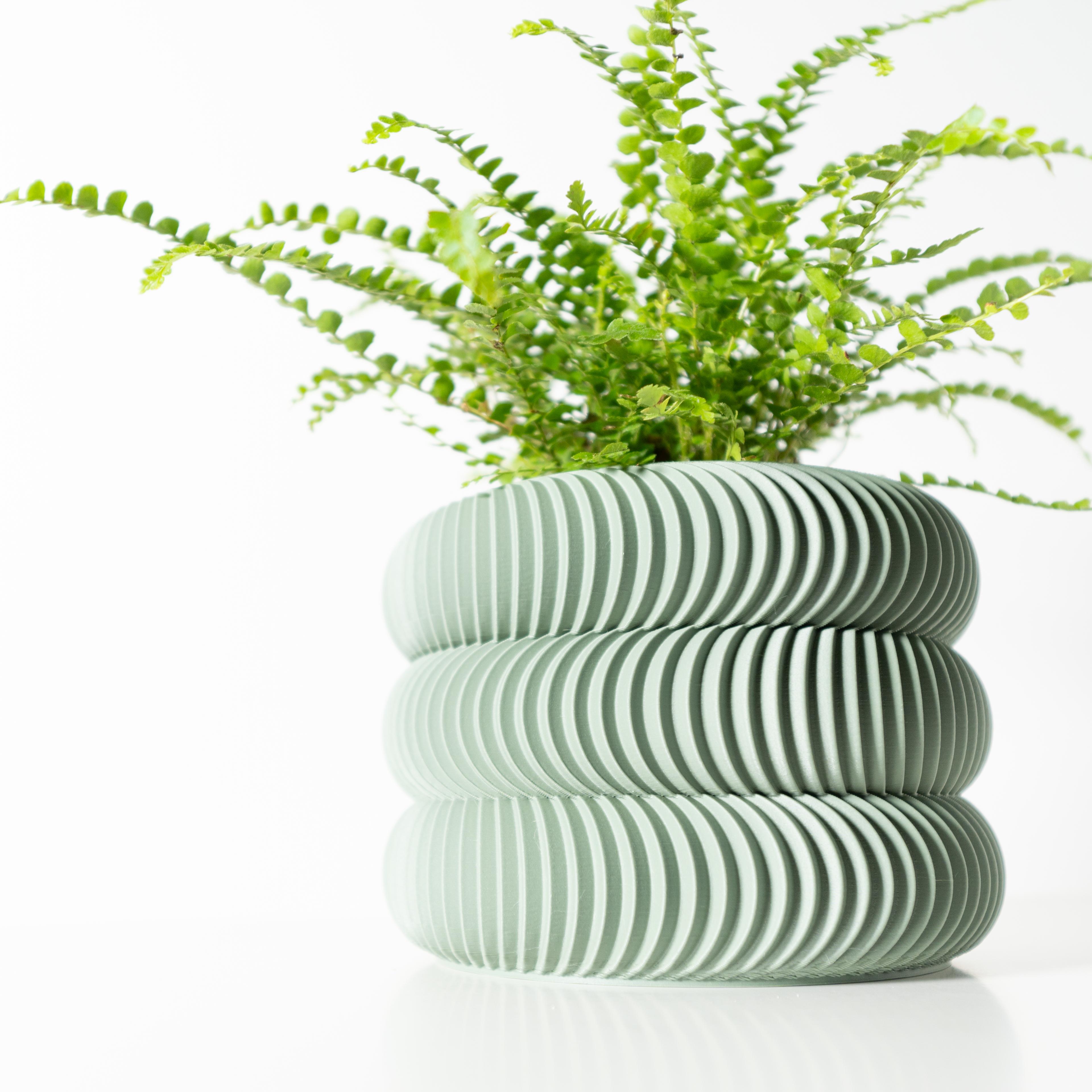 The Maro Planter Pot with Drainage Tray & Stand: Modern and Unique Home Decor for Plants 3d model