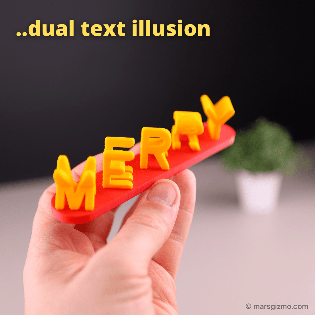 MERRY XMAS dual text illusion  - My Youtube: http://youtube.com/marsgizmo

My website: https://www.marsgizmo.com - 3d model