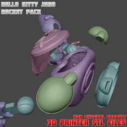 Hello Kitty Juno Cosplay Rocket Backpack Overwatch 3d model