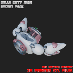 Hello Kitty Juno Cosplay Rocket Backpack Overwatch 3d model