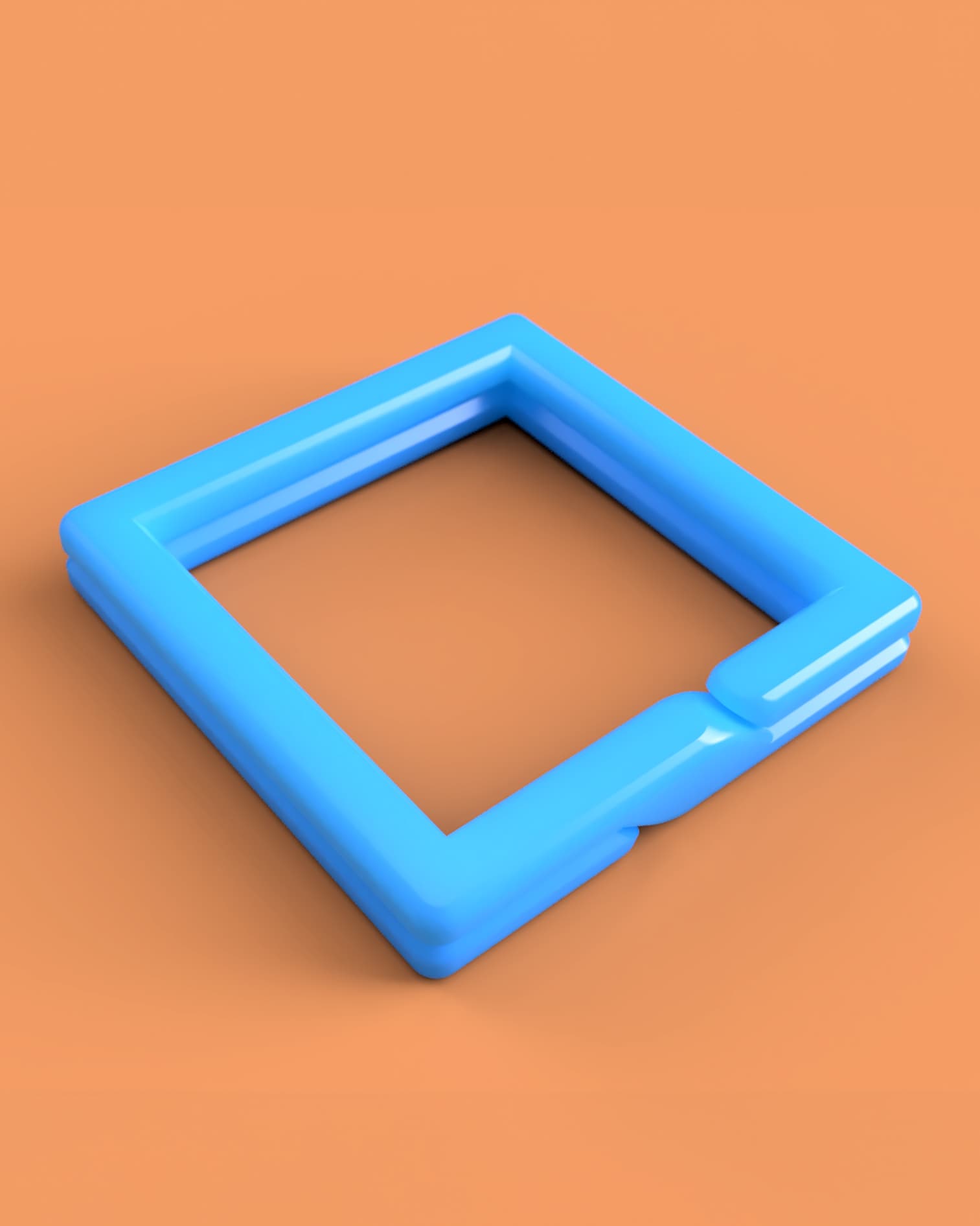 EZPZ Keyring Square 1" // Keychain Ring 3d model