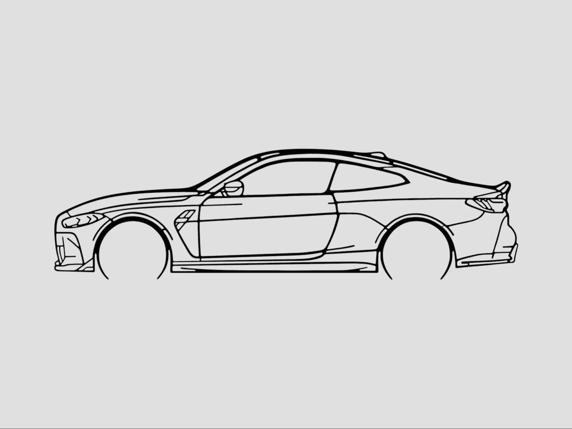 BMW M4 G82 Silhouette Wall Art 3d model