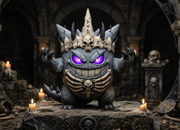 Lich King Gengar — Gothic Undead Pokémon Fan Art | Runic Crown & Skeleton | Multicolour FDM | 3M 3d model