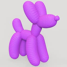 CROCHET KNITTED BALLOON DOG 3d model