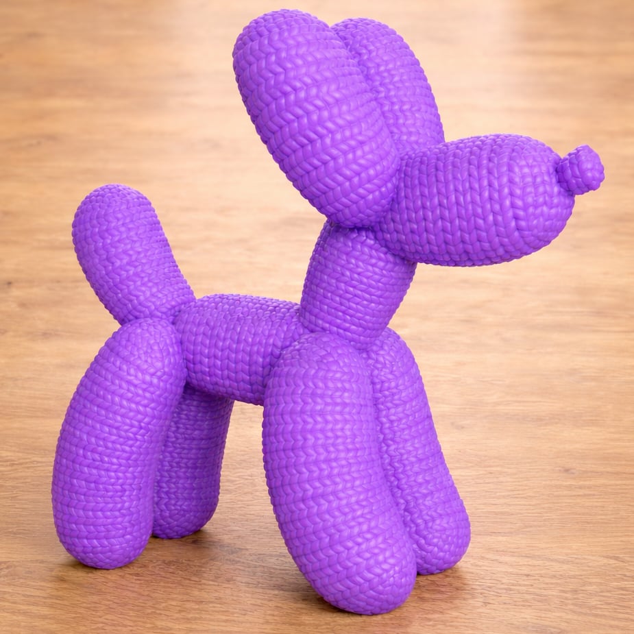 CROCHET KNITTED BALLOON DOG 3d model