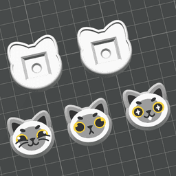 Cat V04 - Clicker Fidget Toy Keychain 3d model