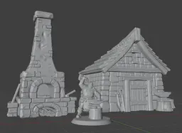 FREE Props Blacksmith – Fantasy Miniatures (32mm STL for Tabletop RPG) 3d model