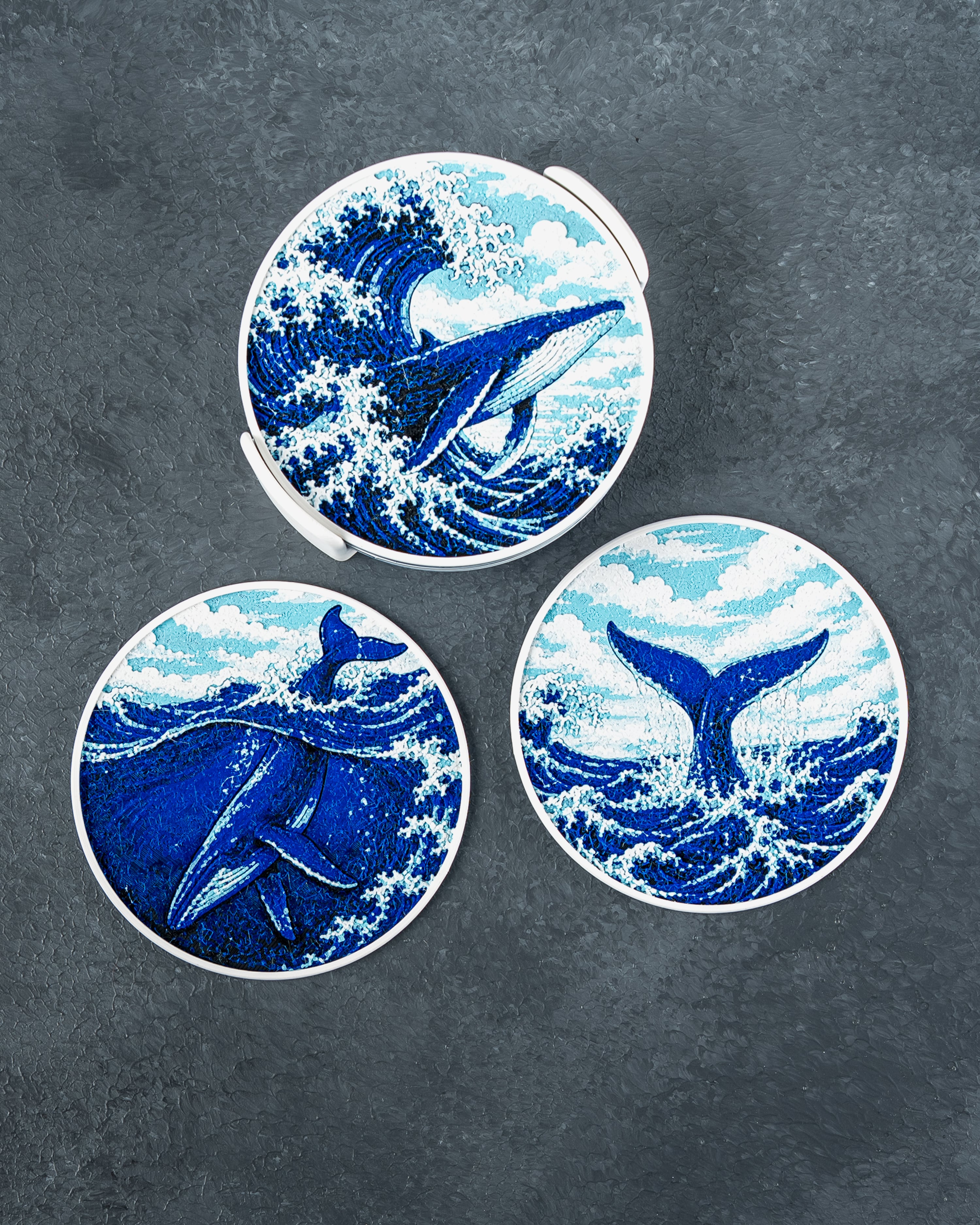 Whale Coasters 3d model