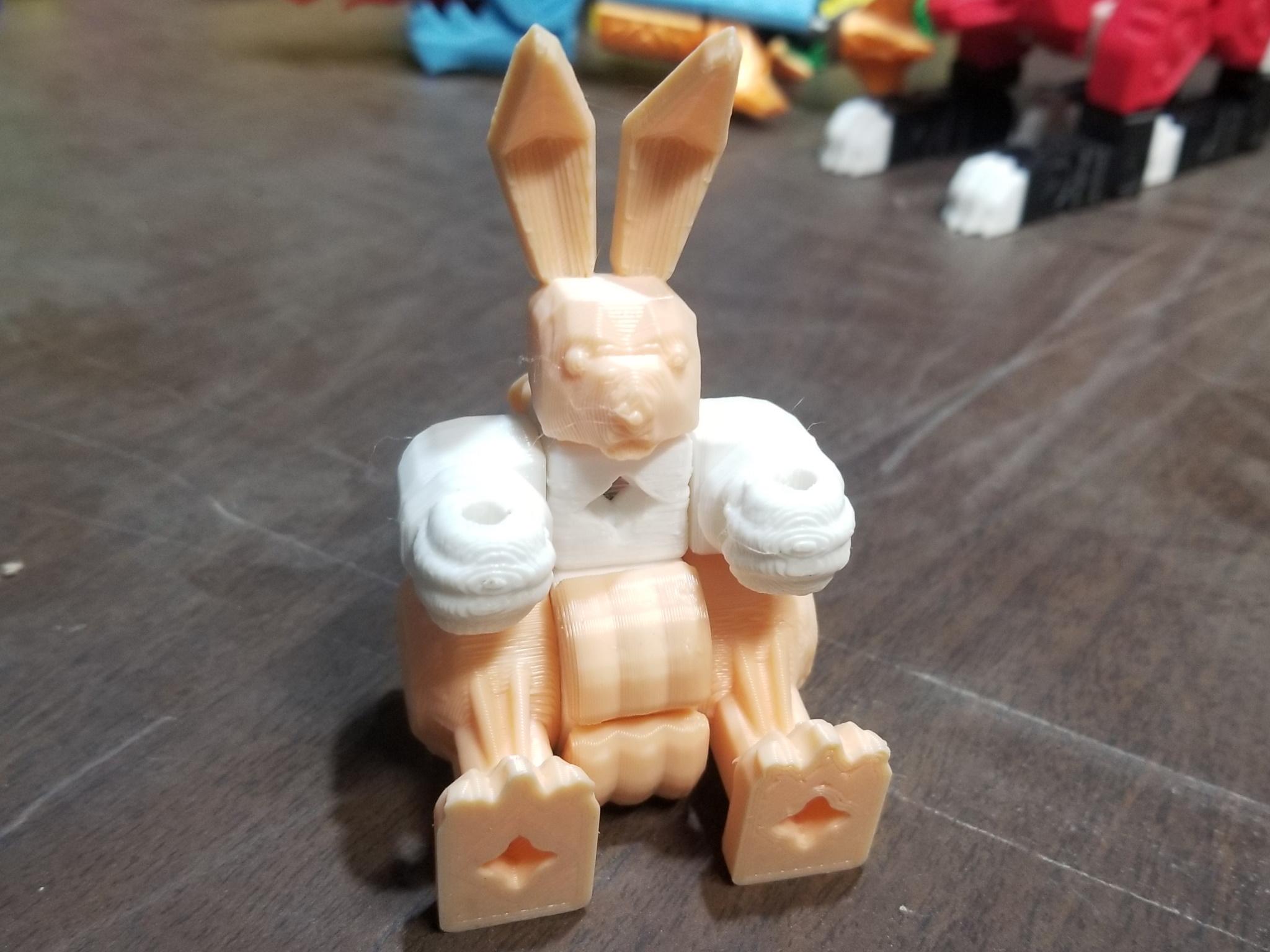 PrintABlok Rabbit Articulated Robot Construction Toy 3d model