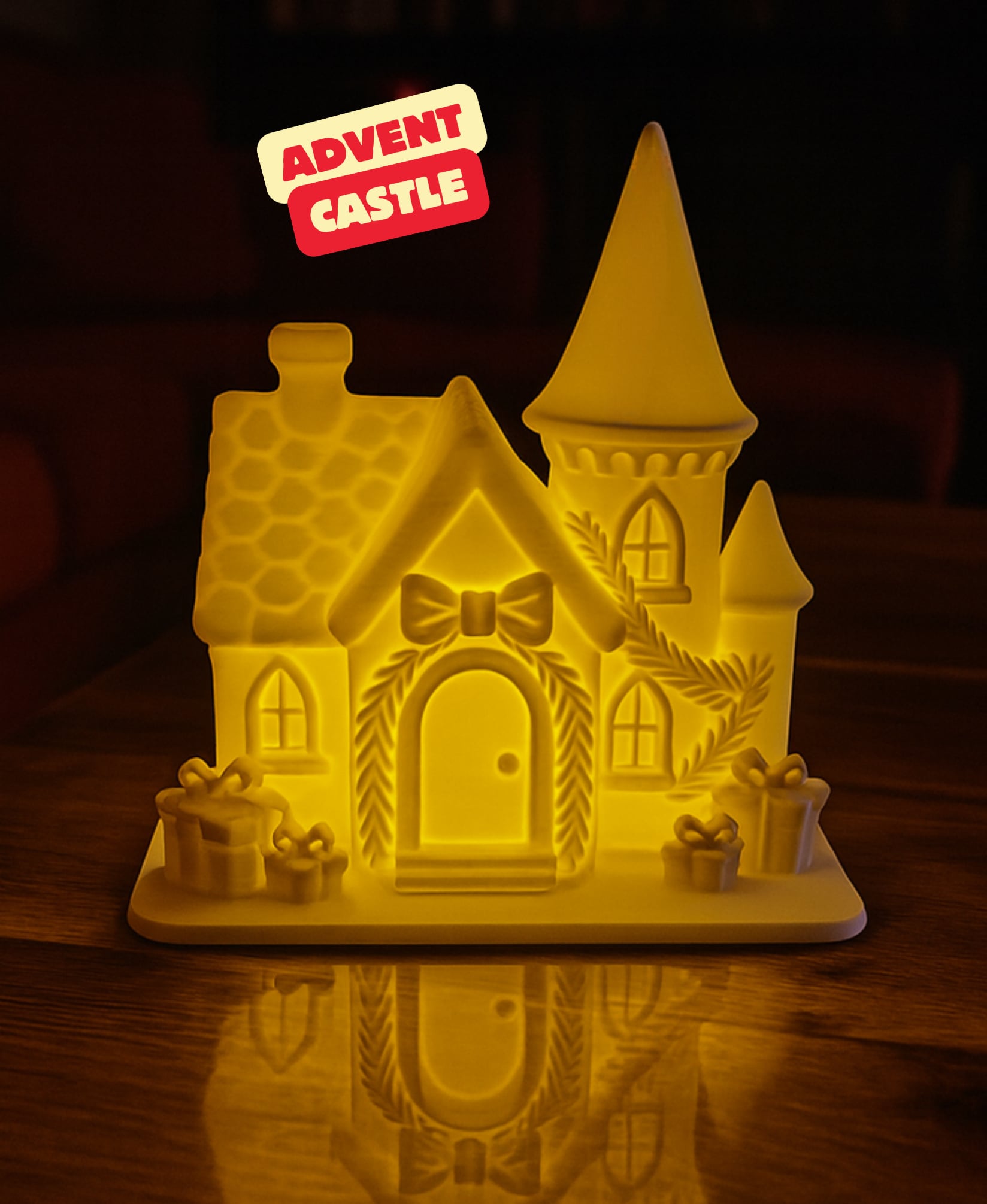 ADVENT LED TEALIGHT CASTLE / WITH SCREW CAP / CHRISTMAS DECOR / CHRISTMAS GIFT 3d model