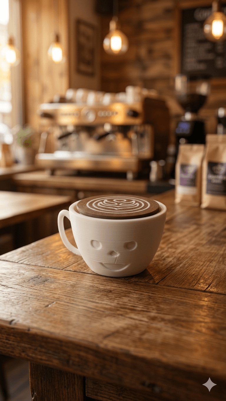 Coffee Fidget Keychain 2-Button Clicker 3d model