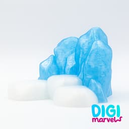 Chilling Penguins + Keychains + Iceberg Display 3d model