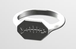 Fish Skeleton Hex-ish Signet Ring 3d model