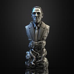 H.P. Lovecraft bust (Pre-Supported) 3d model