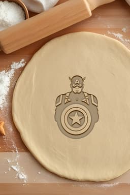 Captan America Cookie Cutter, Biscuit Cutter 3d model