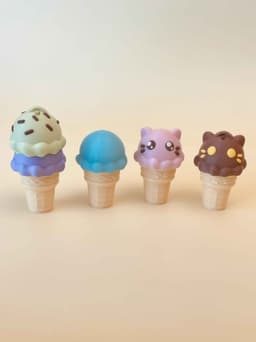 Ice Cream Cone Clicker Keychain Fidget Toy Bundle 3d model