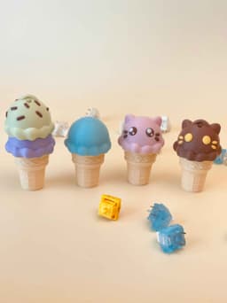 Ice Cream Cone Clicker Keychain Fidget Toy Bundle 3d model