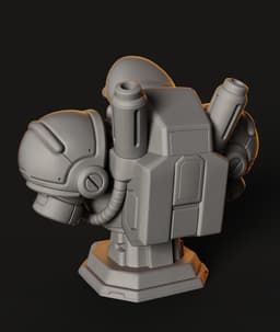 Plumber Mech Bust STL | Gaming Bust 3D Print | Mech Armor 3d model