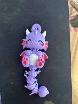 Cute Flexi Dragon Keychain 3d model