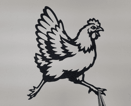 Fox Hunting Chicken 2D Wall Art.stl 3d model