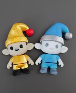 Mini Flexi Elf + KeyChain and Fridge Magnet 3d model