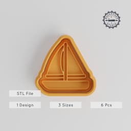 Wind Sail Boat Cookie Cutter & Stamp Set, 3 Sizes, S/M/L, Perfect for Cookies & Fondant, Sea Yacht, Sailing Craft, Marine Vessel Design PRODUCT_3290 3d model