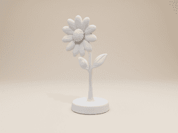 Daisy Flower Figurine – Paintable Model with Stand 3d model