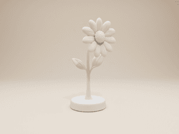 Daisy Flower Figurine – Paintable Model with Stand 3d model