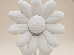 Daisy Flower Figurine – Paintable Model with Stand 3d model