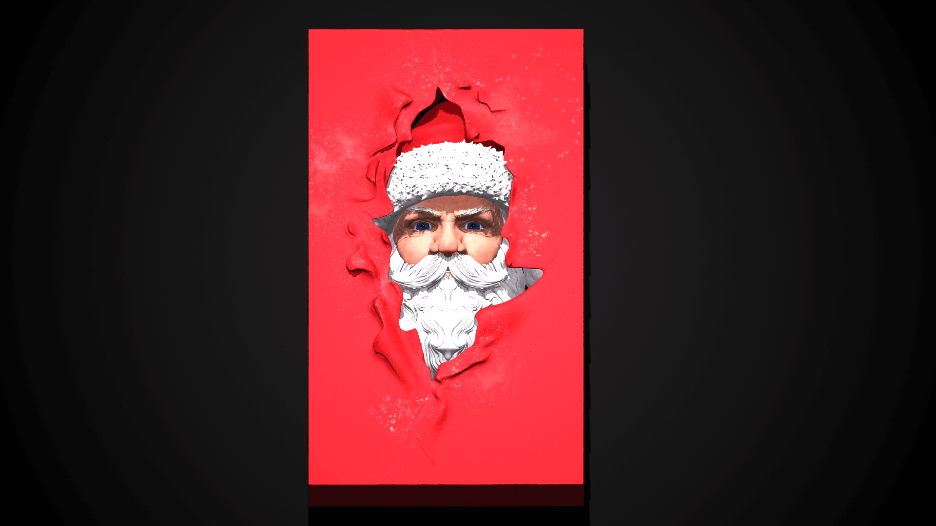 High-Detail Santa/Father Frost Relief Wall Art - Unique Ripped Wall Effect - 3D Print Ready STL 3d model
