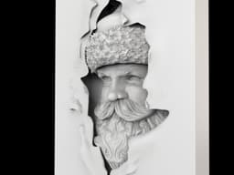 High-Detail Santa/Father Frost Relief Wall Art - Unique Ripped Wall Effect - 3D Print Ready STL 3d model