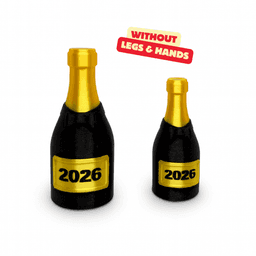 SILVESTER BUDDY / SPARKLING WINE BOTTLE ARTICULATED / SILVESTER DECOR / SILVESTER GIFT 3d model