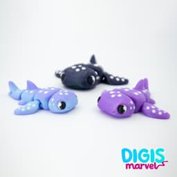 Flexi Tiny Whale Shark + Keychain 3d model