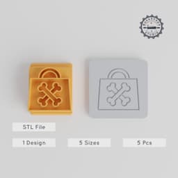 Halloween Trick or Treat Stamp Tile Set, 5 Motif Sizes, Perfect for Clay, Cookies & Fondant, Festive Baking Tool PRODUCT_4208 3d model