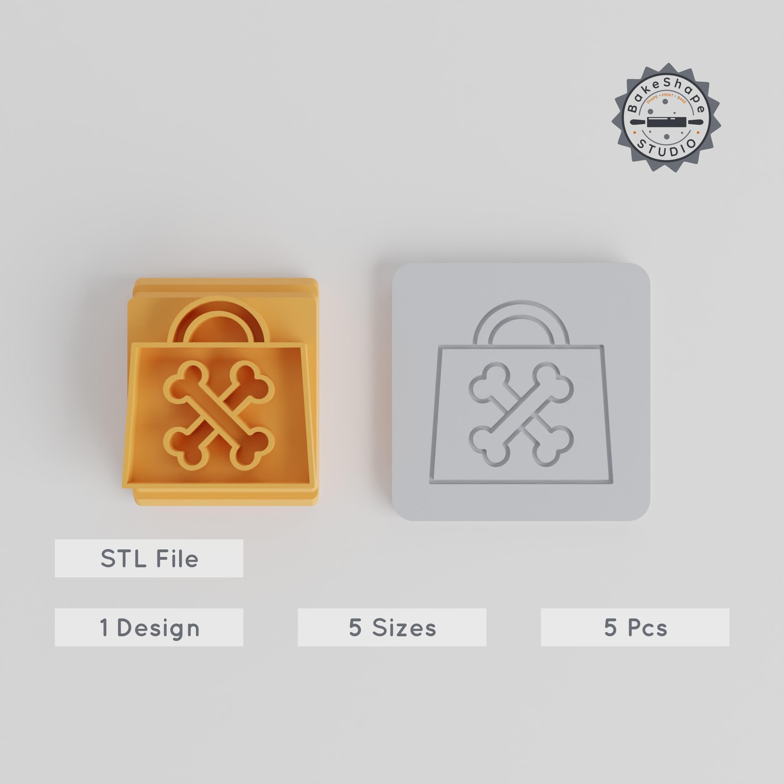 Halloween Trick or Treat Stamp Tile Set, 5 Motif Sizes, Perfect for Clay, Cookies & Fondant, Festive Baking Tool PRODUCT_4208 3d model