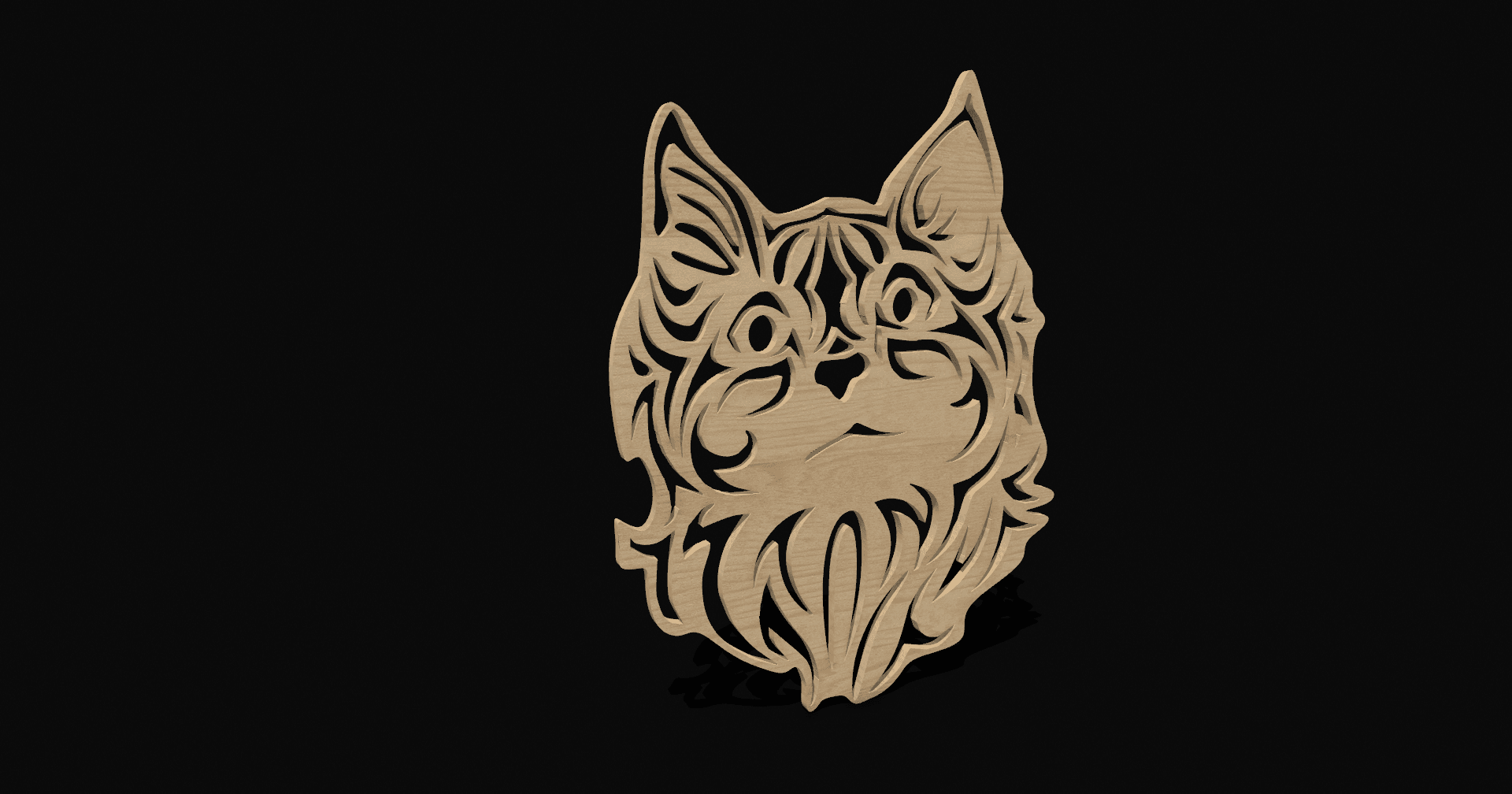 Maine Coon Cat silhouette 3d model