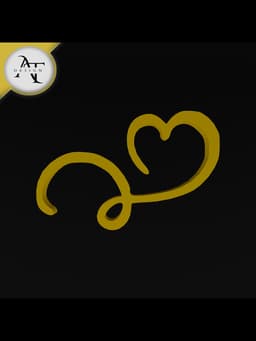 Simple Heart Symbol - 2D Art 3d model