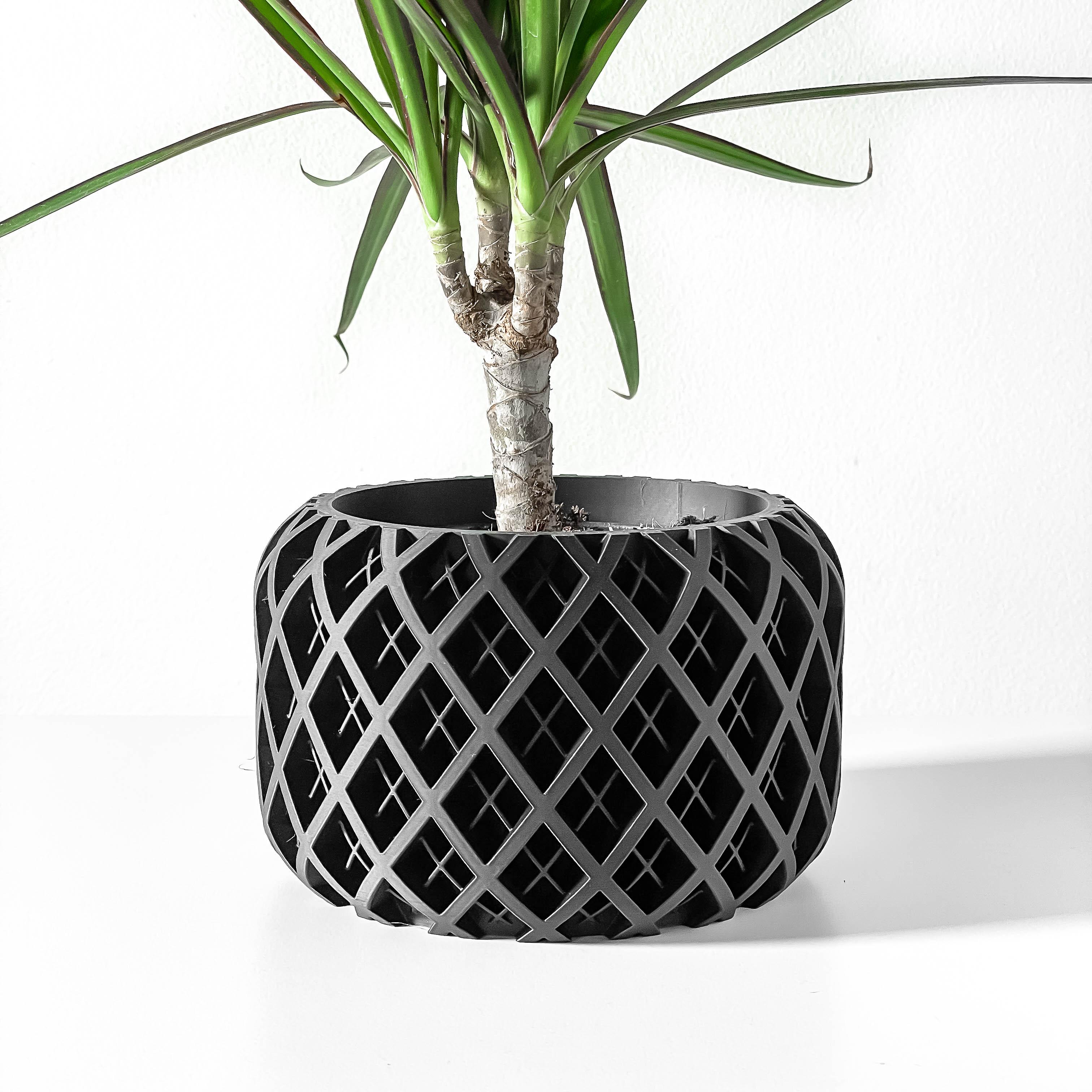 The Torio Planter Pot with Drainage Tray & Stand: Modern and Unique Home Decor for Plants 3d model