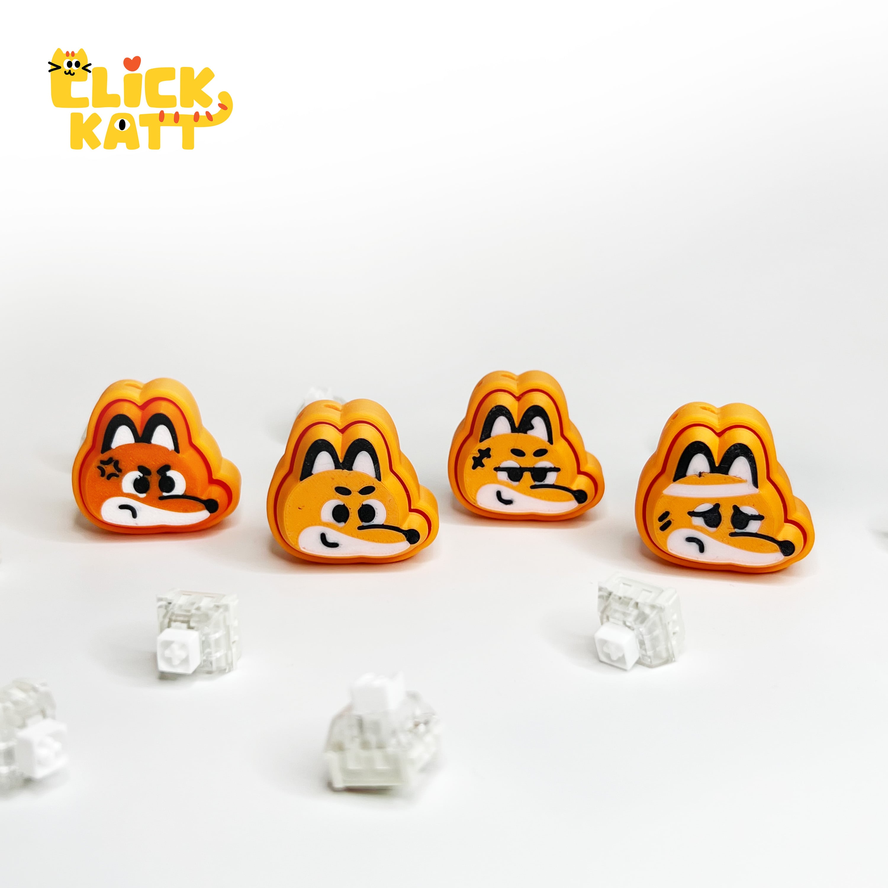 Fox - Clicker Fidget Toy Keychain 3d model