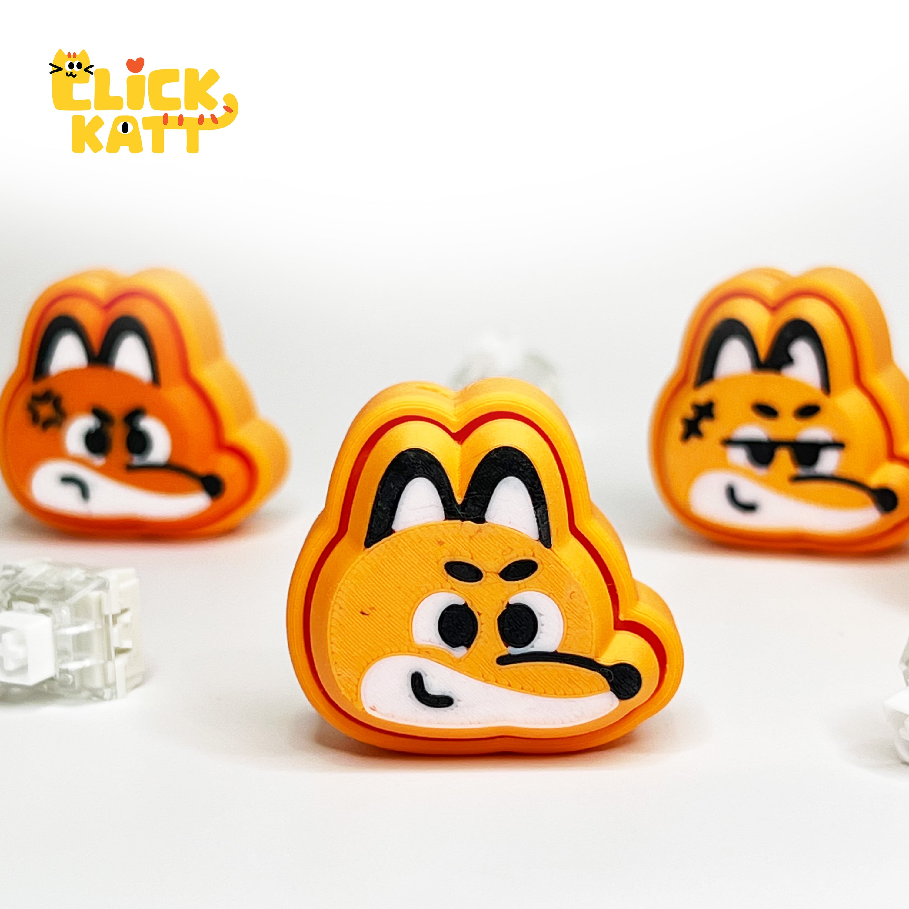 Fox - Clicker Fidget Toy Keychain 3d model